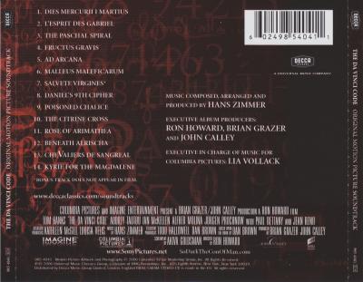 The Da Vinci Code (Original Motion Picture Soundtrack) album cover
