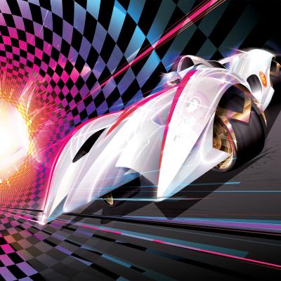 Cover art for Speed Racer (Original Motion Picture Soundtrack) (White Vinyl with Red Racing Stripe Variant)