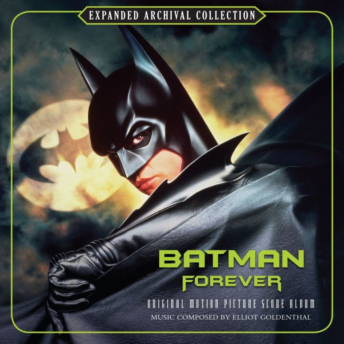 Музыка batman. Batman Forever Эллиот Голденталь. Бэтмен 1995. 4.3 «Бэтмен навсегда» (1995). Бэтмен навсегда 1995 обложка.